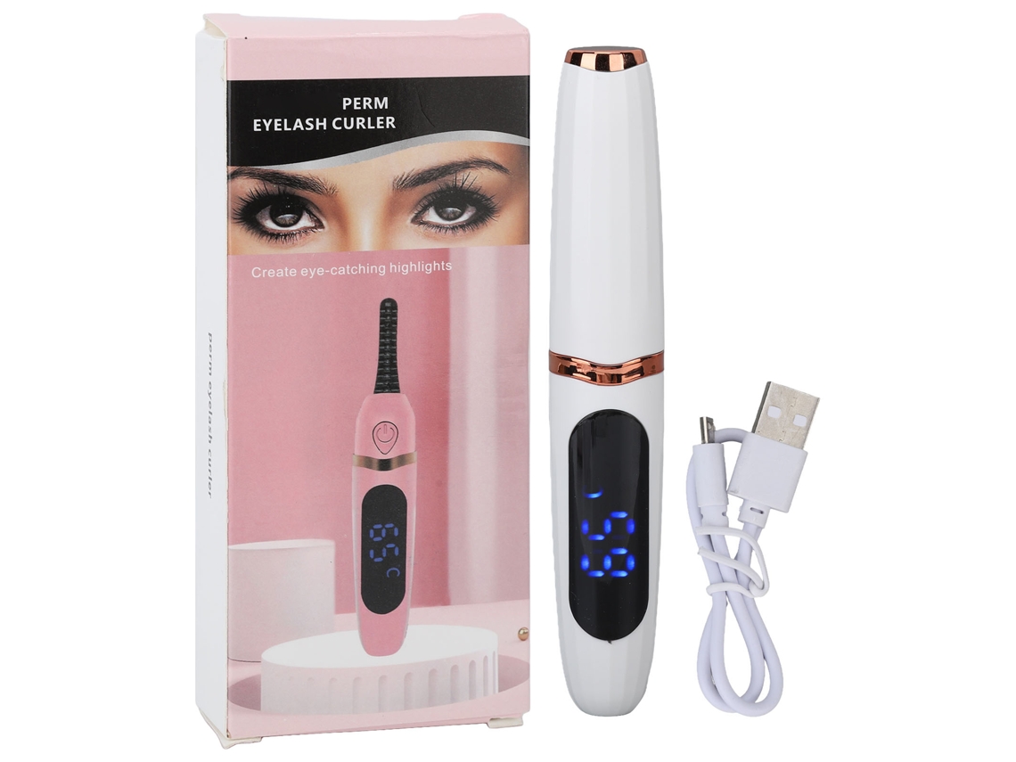 Rizador De Pestañas Caliente Con Pantalla Digital Y Carga Usb