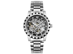 Reloj Hombre Nary Acero Inoxidable Resistente Al Agua Movimiento Mecánico Dial Redondo Negro