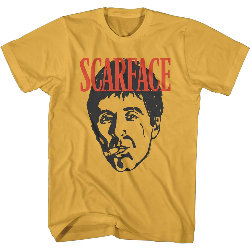 Unisex Adult T-shirt Rockinstone Scarface Movie Face Solid Ginger Sizes