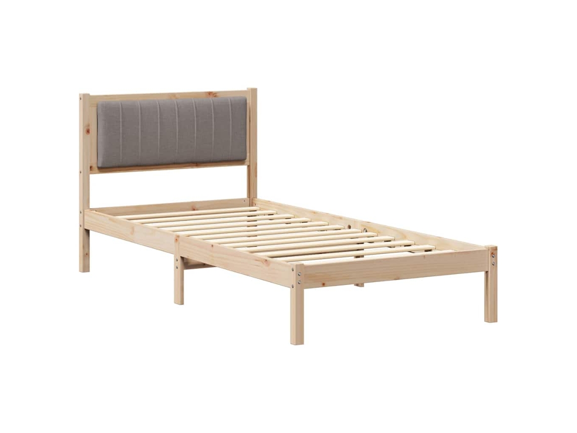Conjunto 1 Estrutura De Cama De Madeira Vidaxl Castanho Madeira De Pinho Maciça (90 X 190 Cm)