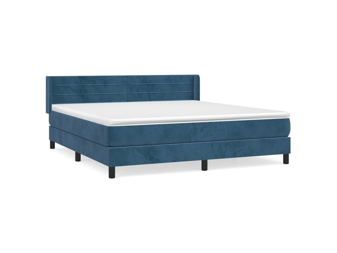Box Spring Bed, Box Spring Beds Vidaxl Azul Veludo (180 X 200 Cm)