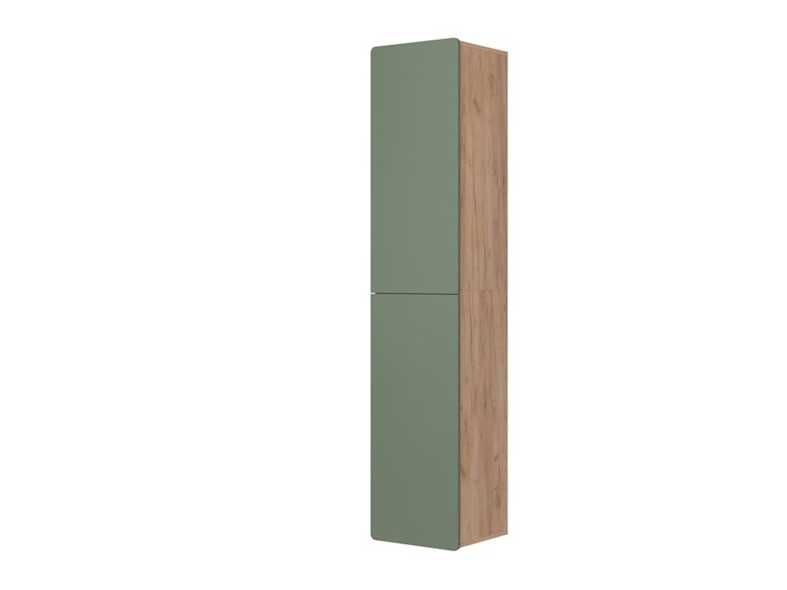 Armário De Banheiro Izan, 36.6x171.6cm, Verde/força Do Ouro Carvalho, Vicco