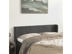 Cabecero con Alas de Terciopelo 147x16x78/88cm Gris Oscuro