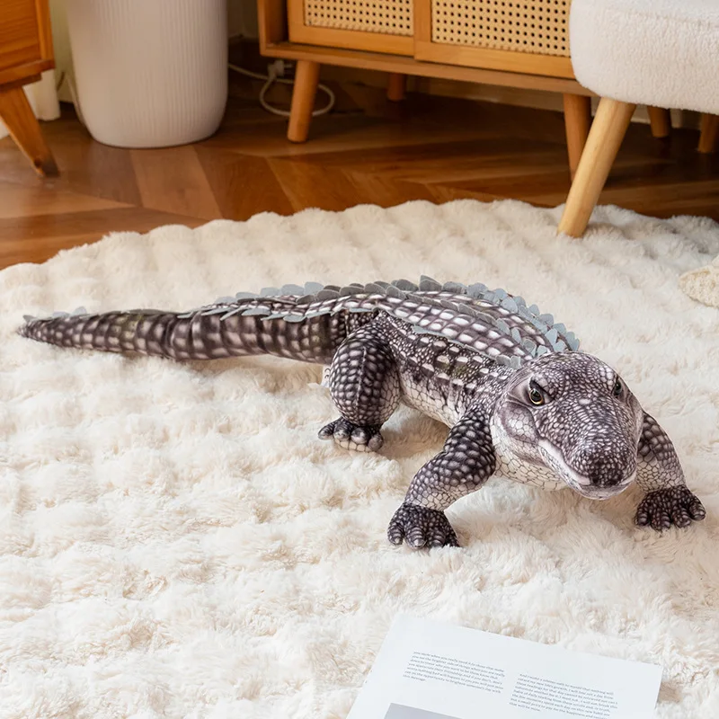 Almofada de Pelúcia Crocodilo Longo e Fofo MDUG (cinza 96cm)