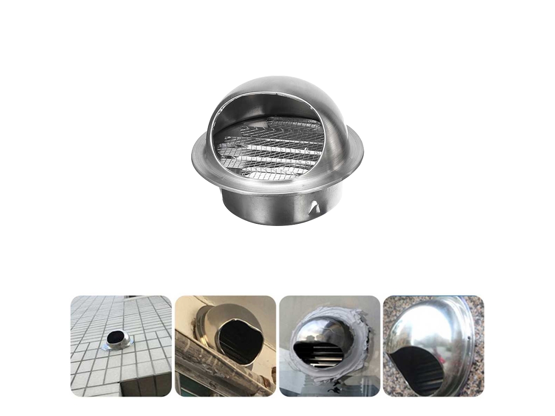 Grade de Ventilação de Aço Inoxidável com Filtro e Ganchos para Exaustão 100/150mm com Marca