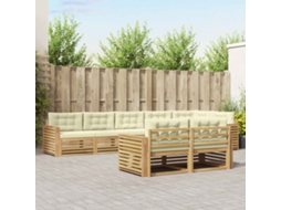 Vidaxl Conjunto De Sofás Para Exterior 8 Unid. Branco E Creme