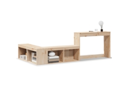 Mesa de Cabeceira com Secretária 222x107x75 cm Pinho Maciço MAISON EXCLUSIVE