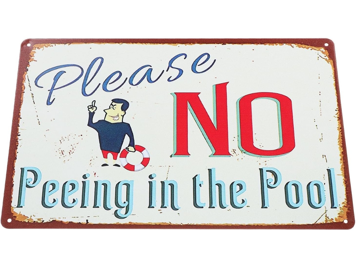 Placa Metálica para Piscina, para Uso Externo, com Design Exclusivo e Decoração para Fixação na Parede Ou Borda da CHABERLU