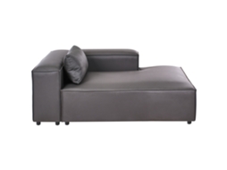 Chaise Longue À Esquerda Beliani Brande De Tecido Preto 121x184x70