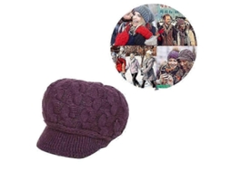 2026 gorro de Punto para Mulher com Visera Gorro Bérét Quente para Inverno Capuz de Neve