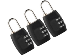 Conjunto De 3 Cadeados Combinação Para Bagagem Com Códigos, Ideais