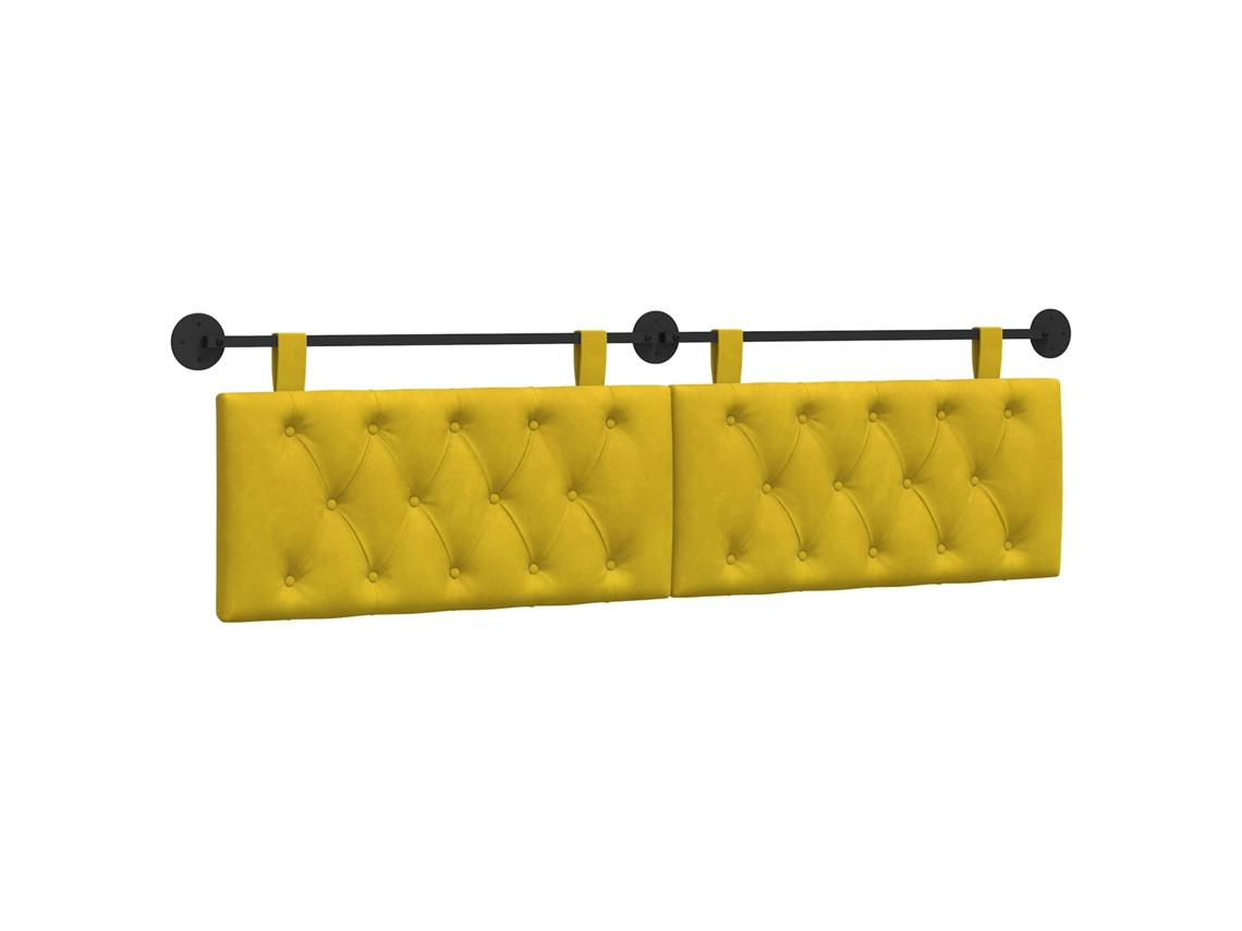 Conjunto 1 Cabeceira Moderna Vidaxl Amarelo Veludo (170 X 55 X 7 Cm)