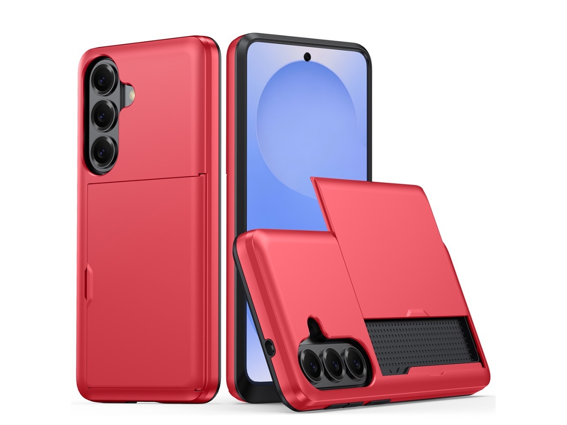 Capa Para Samsung Galaxy A57, Capa À Prova De Quedas Com Compartimento Para Cartão (vermelha) Digitallab
