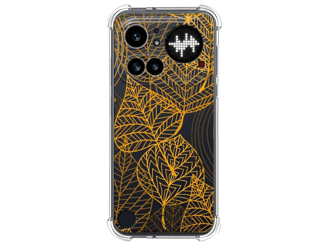 Capa Tumundosmartphone Transparente De Silicone À Prova De Choque Para Nothing Phone 4a Pro 5g Com Estampa De Folha
