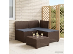 Vidaxl Sofá De Jardim 3 Lugares Com Almofadas Visual Rattan Pp