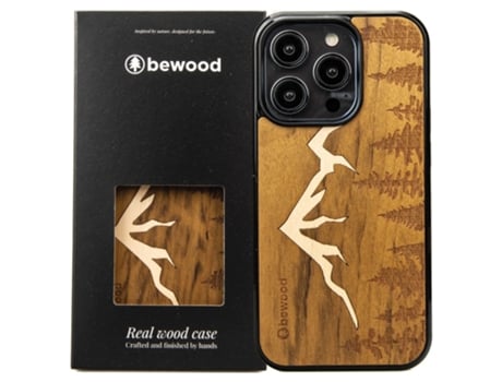 Capa De Madeira Bewood Para Iphone 15 Pro Imbuia Mountains Madeira Trabalhada À Mão