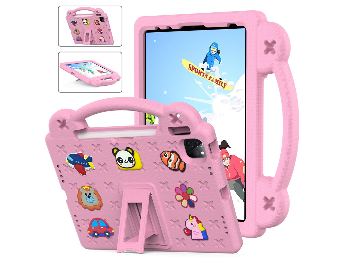 Capa Protetora Czhhmart Para Ipad Mini 6ª/7ª 8.3" 2021/2024 Polegadas, Silicone Com Alça Manual Rosa