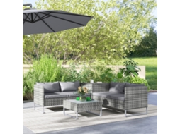 Conjunto De Jardim 4 Peças: 2 Sofás Duplos, Mesa De Centro E Mesa Alta, Em Aço E Rattan -br