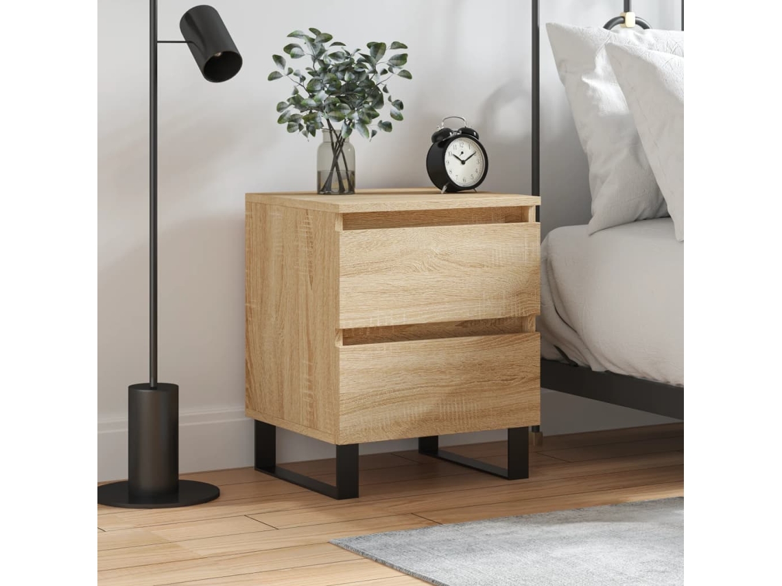 Vidaxl Mesa De Cabeceira 40x35x50 Cm Derivados Madeira Carvalho Sonoma