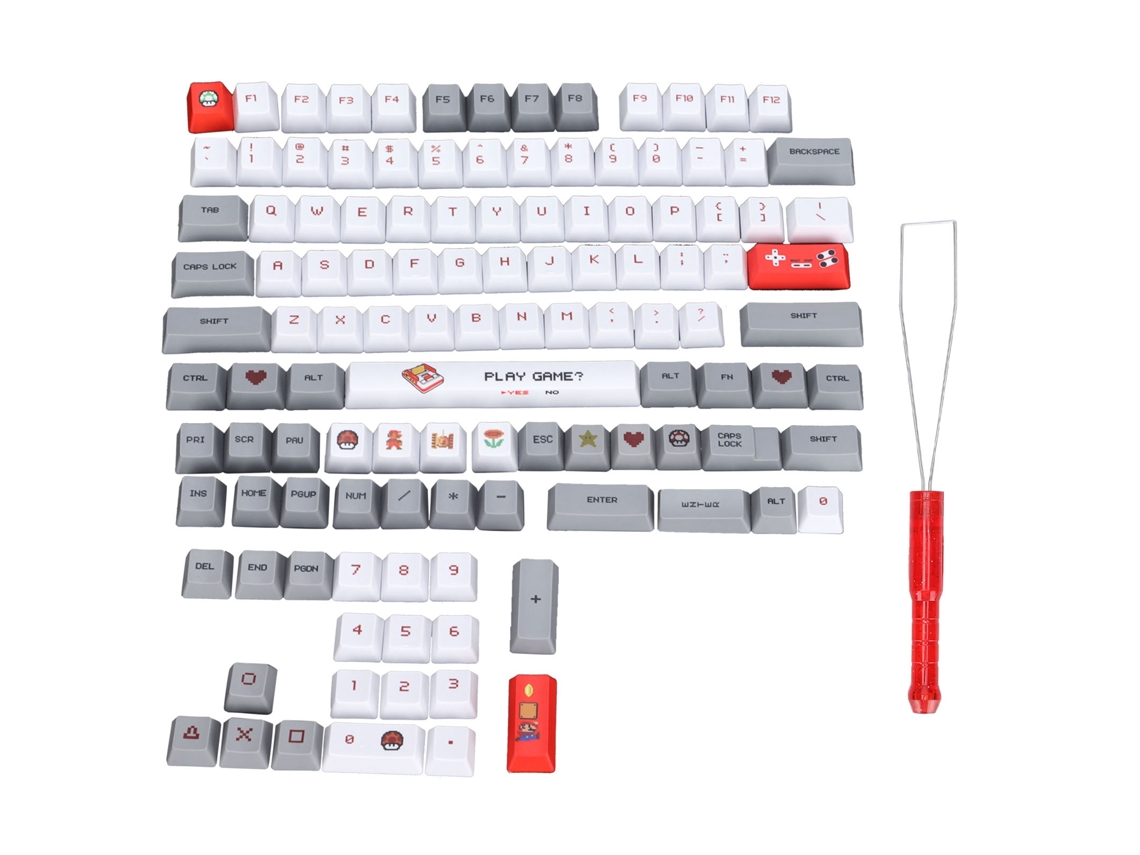 Teclas Pbt LAXISCREED com Elementos de Desenho Animado