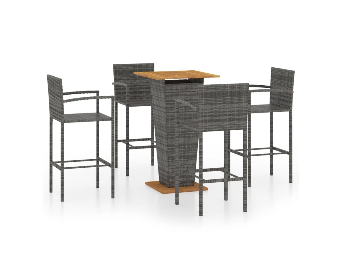 5 Pcs Conjunto de Bar para Jardim Cinzento MAISON EXCLUSIVE