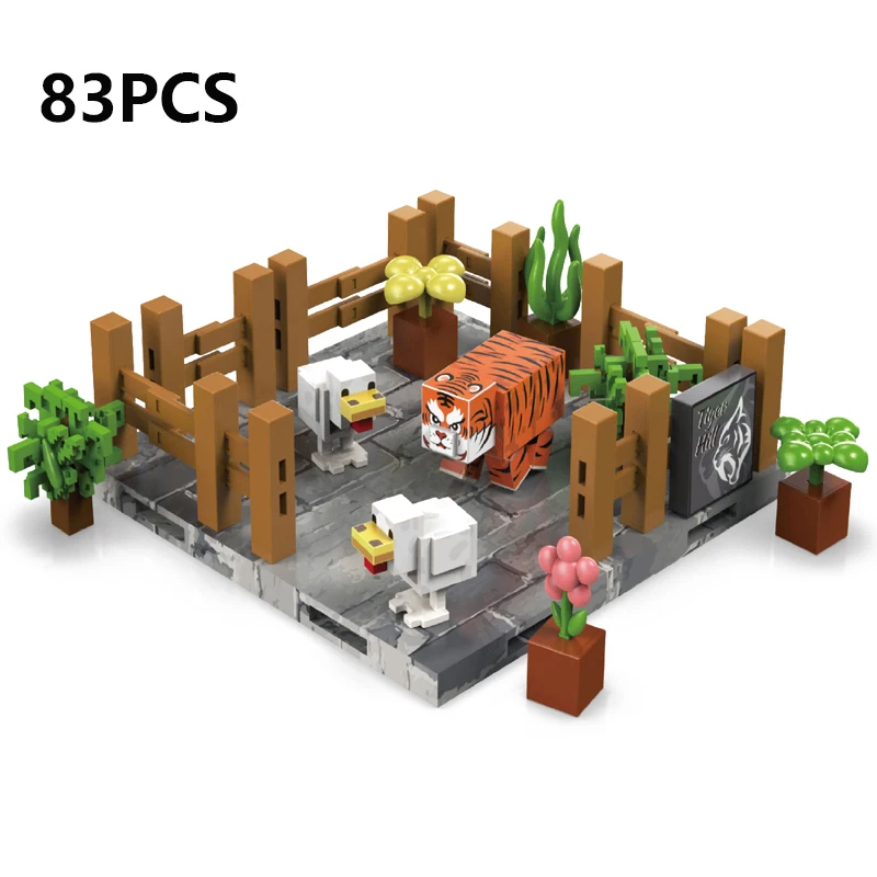 Conjunto de Blocos de Construção Magnéticos Diy Modelo de Zoológico MDUG (tigre)