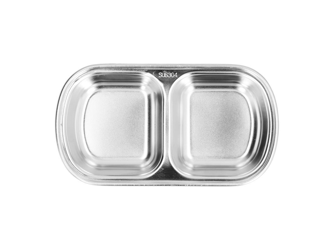 Ronjoe-prato de Aço Inoxidável 304 Compartimentos Para Temperos E Lanches
