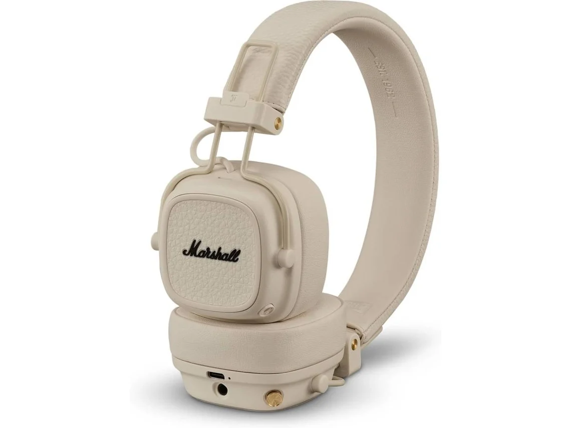 Auscultadores Bluetooth MARSHALL Major V Cream (On Ear -  Microfone - Bege)