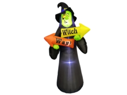 Decoração inflável de bruxa e fantasma da ATS com luz de poliéster para festas, festivais e carnavais.
