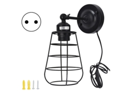 Lâmpada de Parede industrial de ferro antigo retro preto | S/MARCA