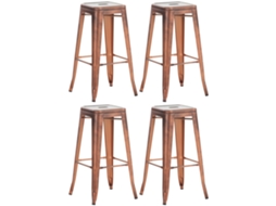 Conjunto de 4 bancos de bar Joshua cobre CLP
