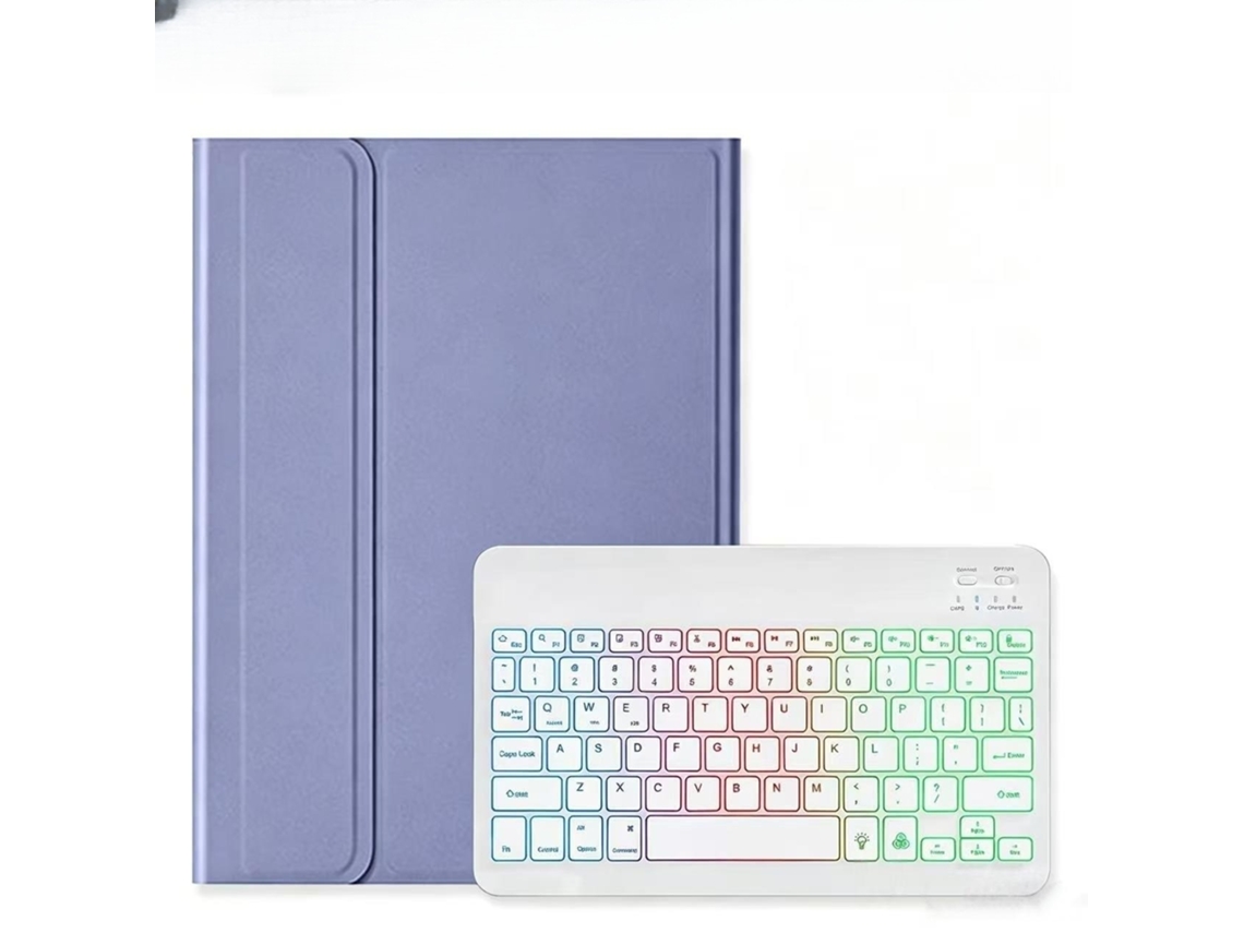 Capa Com Teclado Para Ipad 10.27/8/9thair3/pro10.5 Geração, Retroiluminação Em Cores Do Arco-íris, Teclado Destacável Roxo Profundo Hexinyigjly