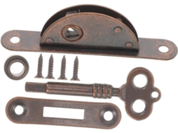 Fechadura De Ferro Antiga Semicircular Para Móveis, Com Chaves,