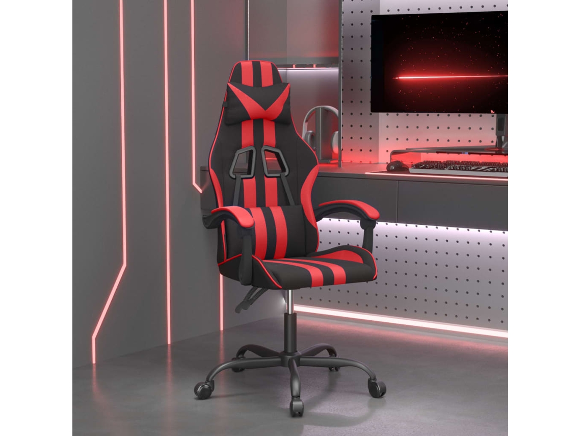 Vidaxl Cadeira De Gaming Couro Artificial Preto E Vermelho