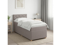 Vidaxl Cama Box Spring Com Colchão Cinzento-acastanhado 100 X 200 Cm