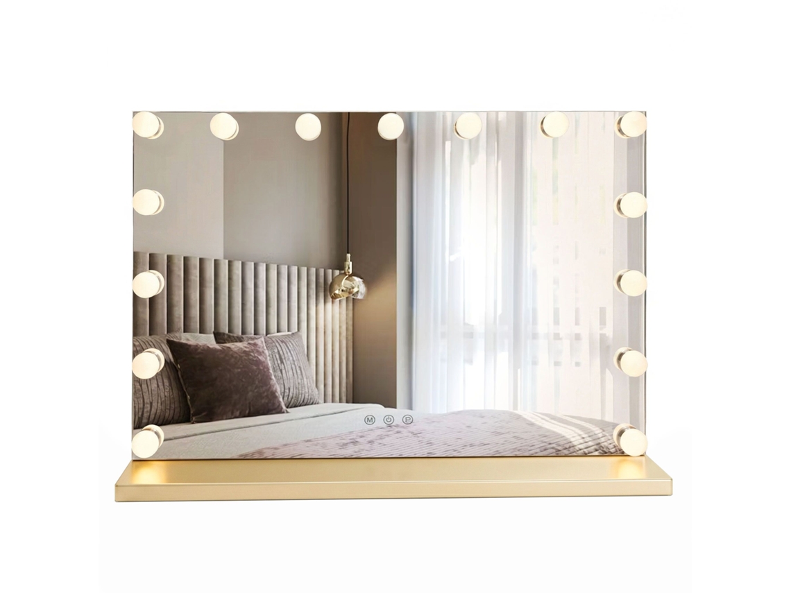 Espelho de Parede REA Hollywood Gold 80x60 Led