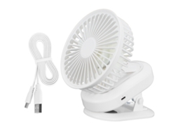 Ventilador Elétrico Portátil 3 Marchas Usb Branco
