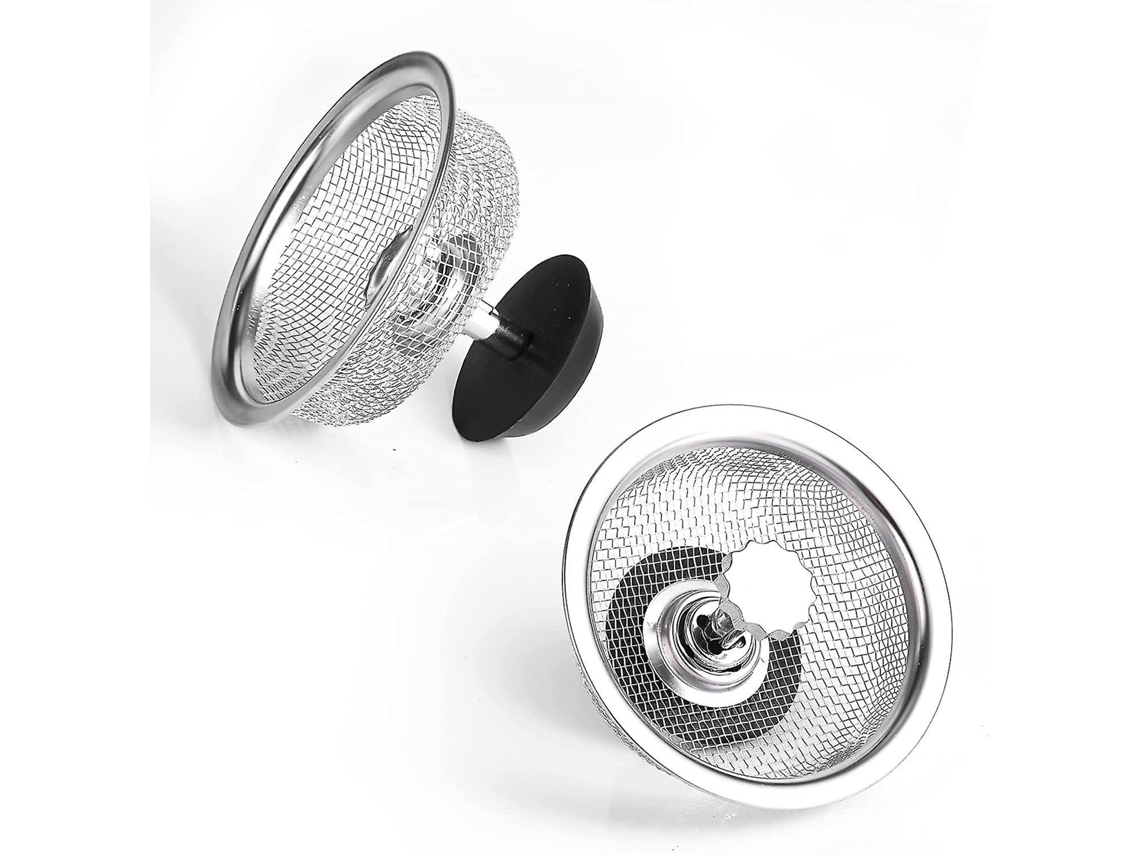Paquete de 2 Tapones de Fregadero com Colador, de Aço Inoxidável, Reposição, para Prevenir Bloqueios, Limpeza Fácil, 83mm | S/MARCA