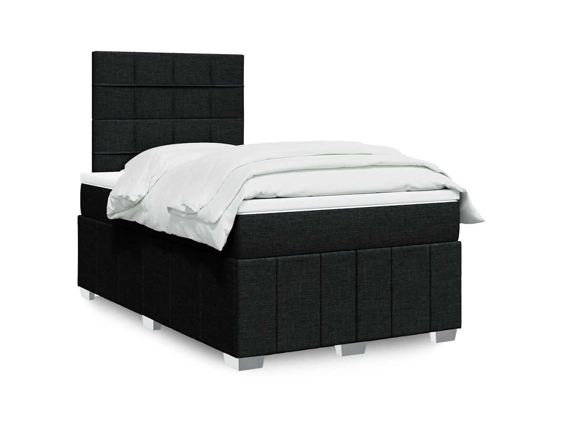 Vidaxl Cama Boxspring Com Colchão 120x190 Cm Tecido Preto