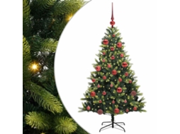 Árvore De Natal Artificiál Dobrável Com Luzes Led Vidaxl Verde Pvc (150 Cm)