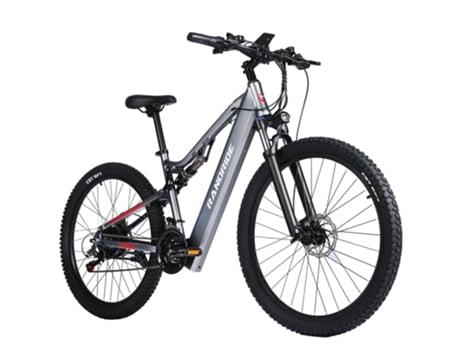 Bicicleta Eléctrica 1000W Yg90A/Cinza 48V 17Ah/Suspensão Total/Travões Hidráulicos
