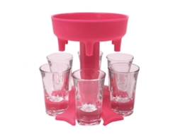 Suporte Giratório para 6 Copos de Vinho LAXISCREED Rosa