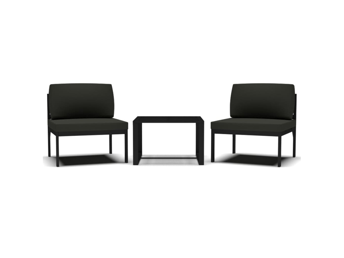 Maison Exclusive - 3 Pcs Conjunto Sofá Jardim Com Almofadões Alumínio Antracite