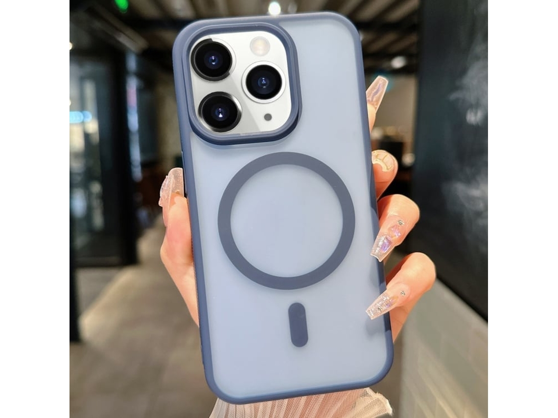 Capa Transparente Híbrida Para Iphone 11 Pro Max - Tpu E Pc Com Magsafe - Azul