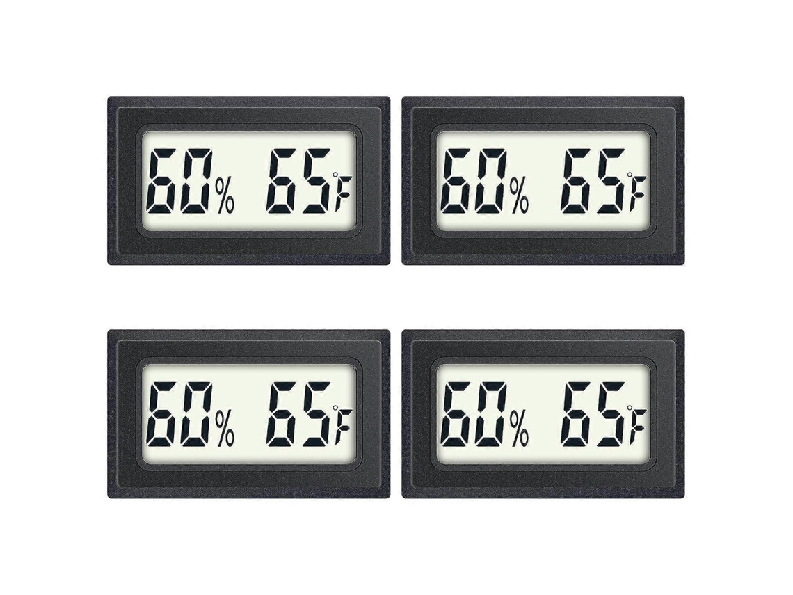 Termómetro Higrómetro Kit De 4 Mini Digital Lcd Com Sensor, Medidor De Temperatura E Humidade Para Répteis E Interior - Elysve
