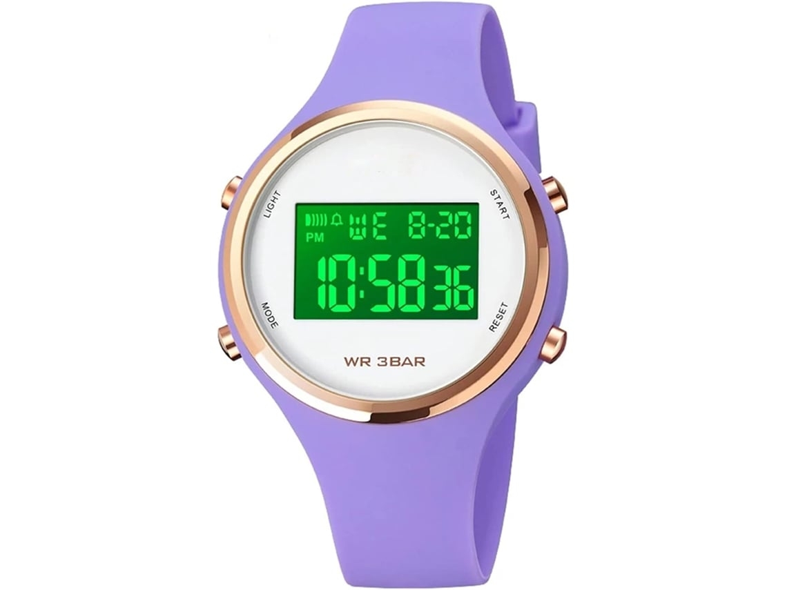 Relógio de Pulso Feminino Digital Led À Prova de Água Chrono Alarme Data Relógio Desportivo Multifuncional