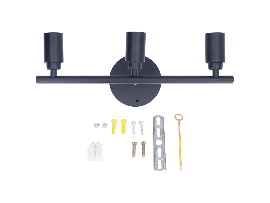 Lâmpada de Parede Ferro Estilo Industrial Retro 3 Luzes Aplique Banheiro 85‑250v S/MARCA