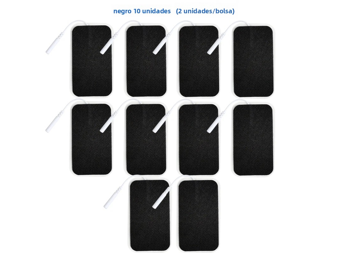 Adesivos de Eletrodo Não Tecido, 5*9cm, com Conector de 2mm MDUG (10 Unidades, Pretas, 5x9cm)