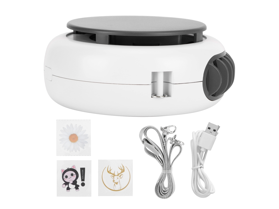 Laxiscreed Ventilador De Pescoço Compacto Com Três Velocidades, Bateria Interna E Funcionamento Elétrico Branco