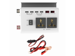 Inversor de Energia para Carro DC 12V para AC 220V com 4 Portas USB 2.1A e 2 Tomadas CA